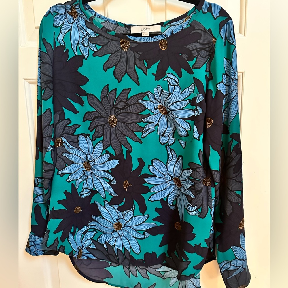 Loft Floral Long Sleeve  Top